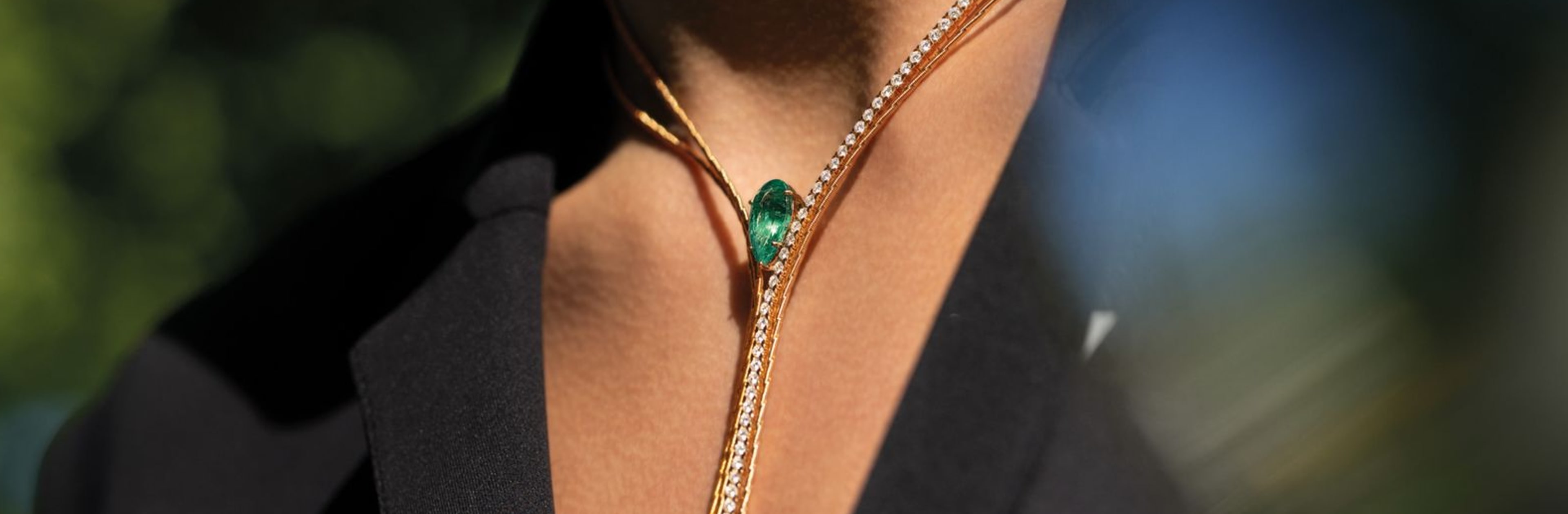 Up-close image of a necklace